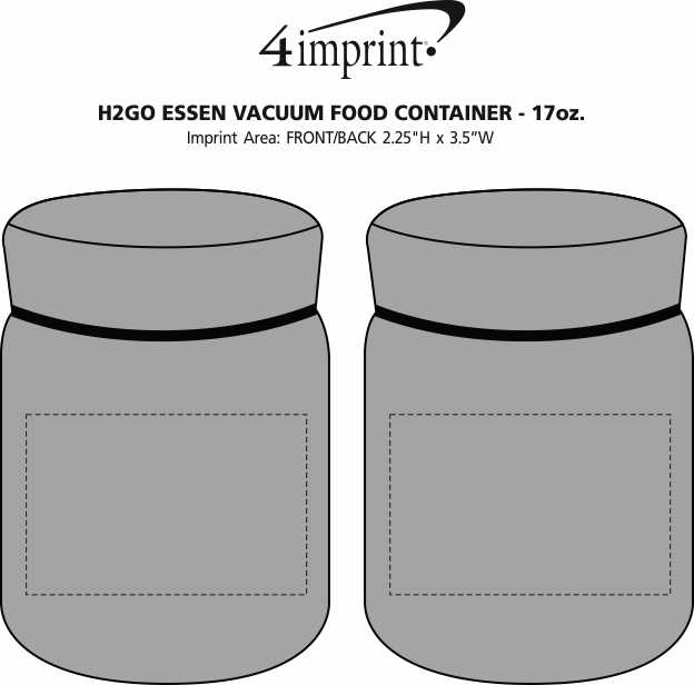 Imprint Area of h2go Essen Vacuum Food Container - 17 oz.