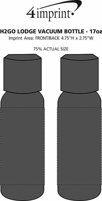 Imprint Area of h2go Lodge Vacuum Bottle - 17 oz.