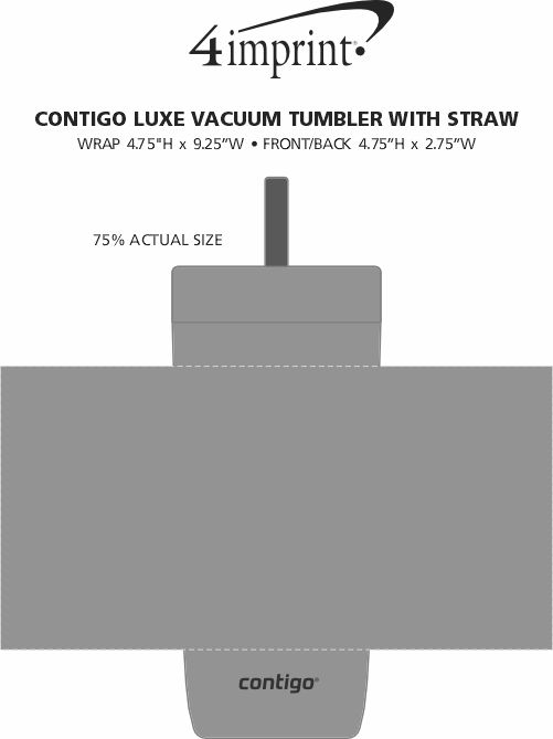 Imprint Area of Contigo Luxe Vacuum Tumbler with Straw - 18 oz.