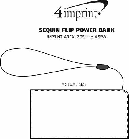 Imprint Area of Sequin Flip Power Bank