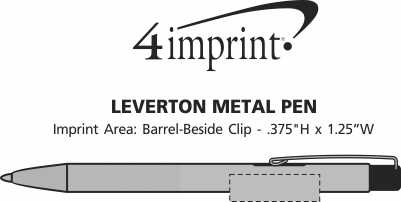 Imprint Area of Leverton Metal Pen