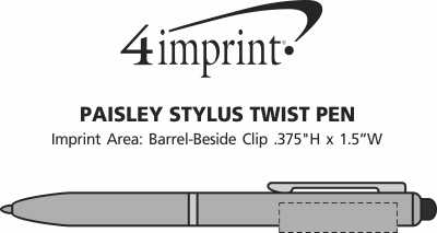 Imprint Area of Paisley Stylus Twist Pen