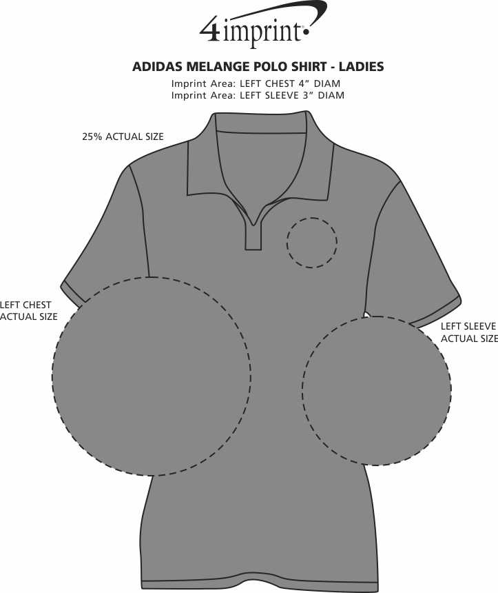 Imprint Area of adidas Melange Polo Shirt - Ladies'