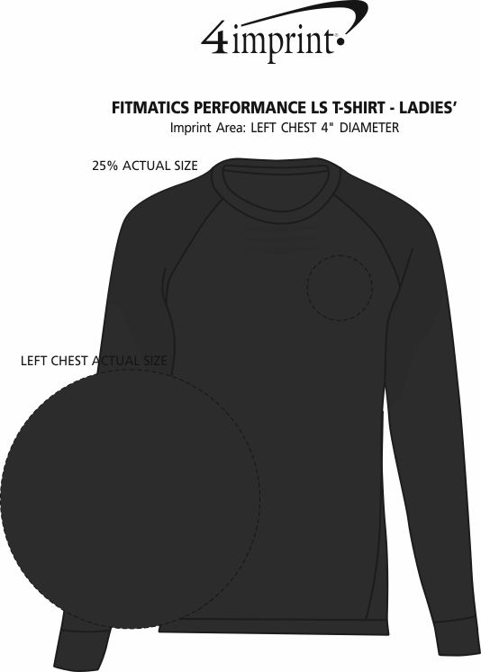 Imprint Area of Fitmatics Performance LS T-Shirt - Ladies'
