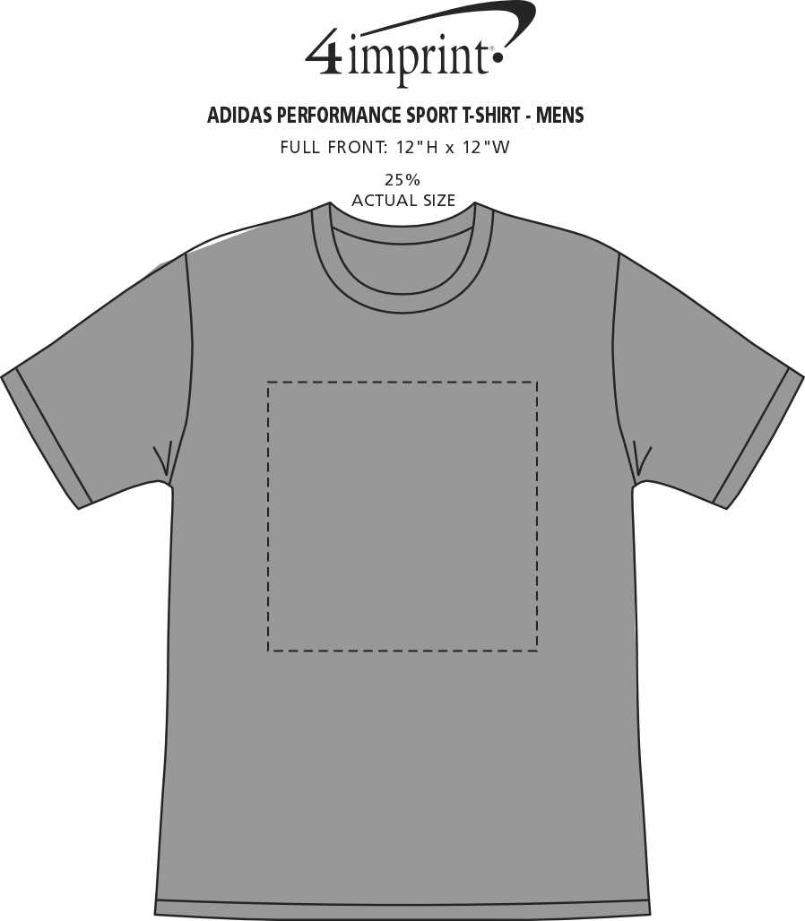 Imprint Area of adidas Performance Sport T-Shirt - Men's