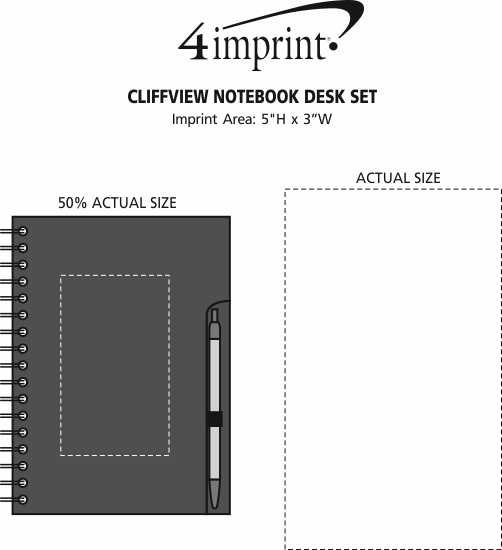 Imprint Area of Cliffview Notebook Desk Set