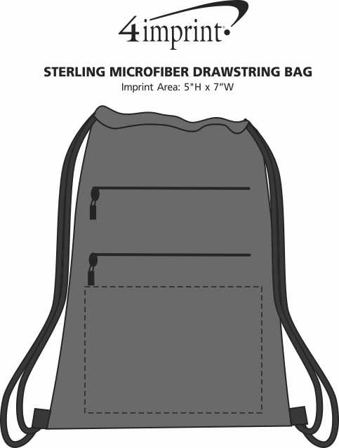 Imprint Area of Sterling Microfiber Drawstring Bag
