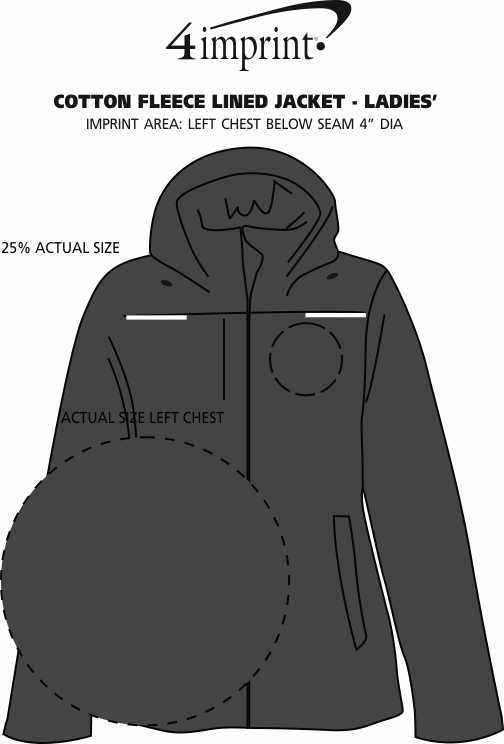 Imprint Area of Colton Fleece Lined Jacket - Ladies'