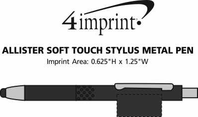 Imprint Area of Allister Soft Touch Stylus Metal Pen
