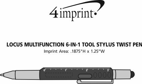 Imprint Area of Locus Multifunction 6-in-1 Tool Stylus Twist Pen