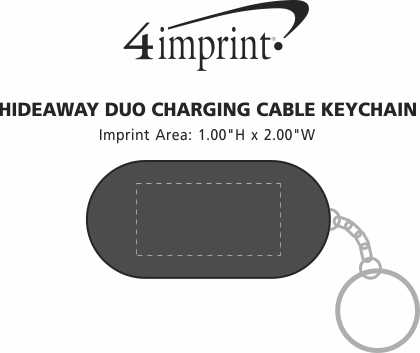Imprint Area of Hideaway Duo Charging Cable Keychain