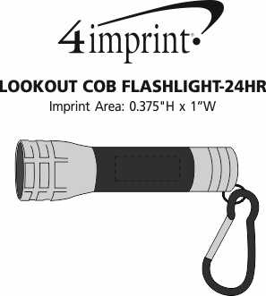 Imprint Area of Lookout COB Flashlight - 24 hr