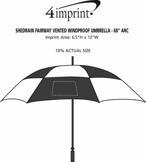 Imprint Area of ShedRain Fairway Vented Windproof Umbrella - 68" Arc