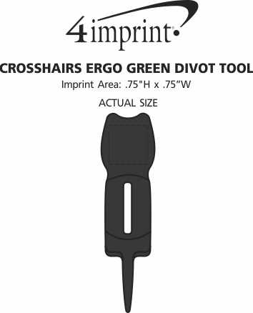 Imprint Area of Crosshairs Ergo Green Divot Tool