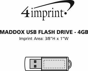 Imprint Area of Maddox USB Flash Drive - 4GB - 24 hr