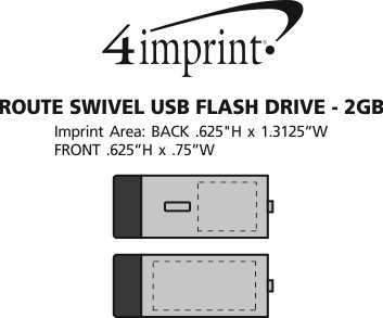 Imprint Area of Route Swivel USB Flash Drive - 2GB