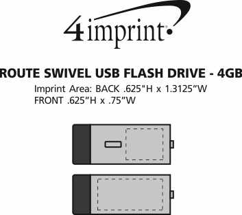 Imprint Area of Route Swivel USB Flash Drive - 4GB