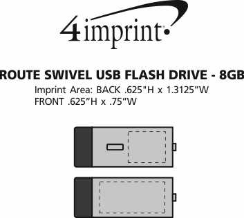 Imprint Area of Route Swivel USB Flash Drive - 8GB