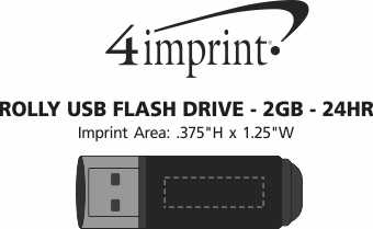 Imprint Area of Rolly USB Flash Drive - 2GB - 24 hr