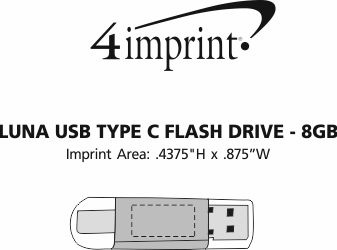 Imprint Area of Luna USB-C Flash Drive - 8GB