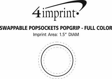 Imprint Area of Swappable PopSockets PopGrip - Full Color