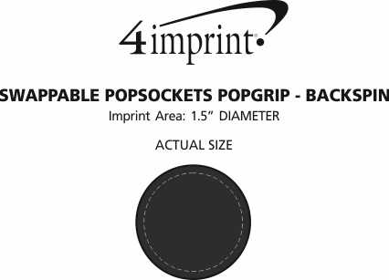 Imprint Area of Swappable PopSockets PopGrip - Backspin