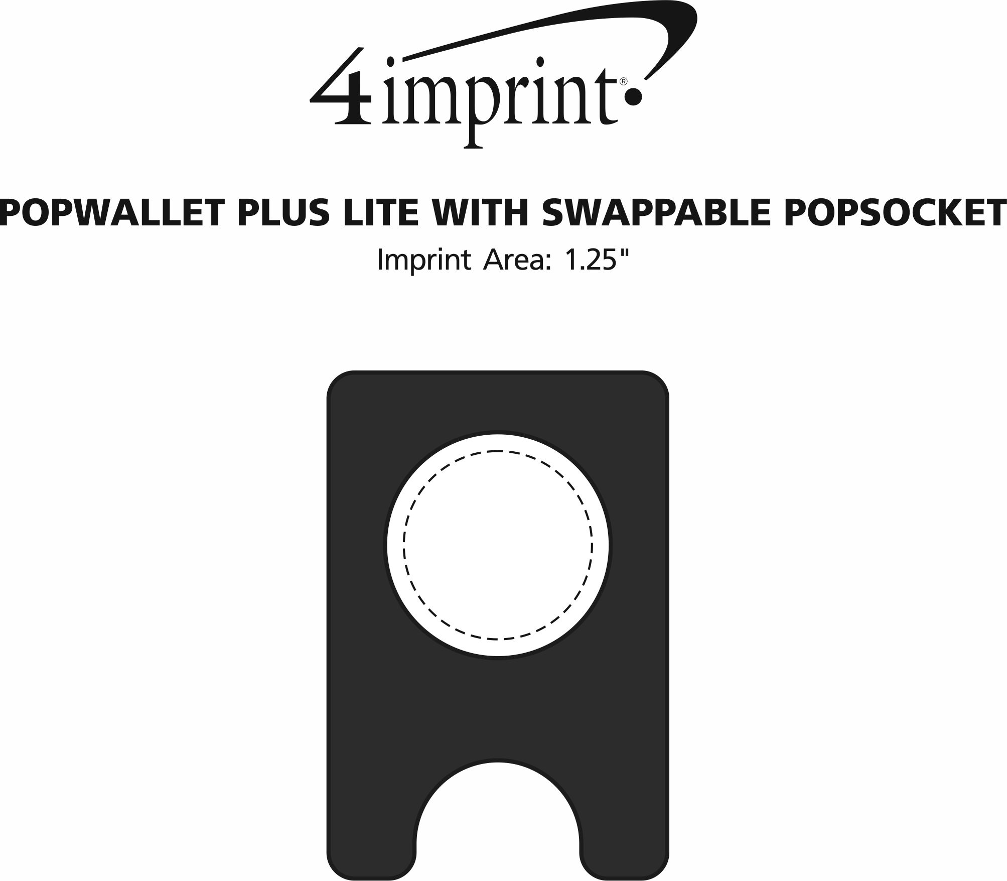 Imprint Area of PopWallet Plus Lite with Swappable PopSocket