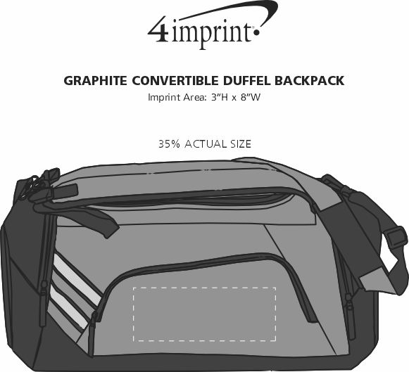 Imprint Area of Graphite Convertible Duffel Backpack