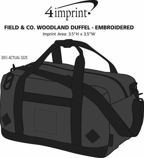 Imprint Area of Field & Co. Woodland Duffel - Embroidered