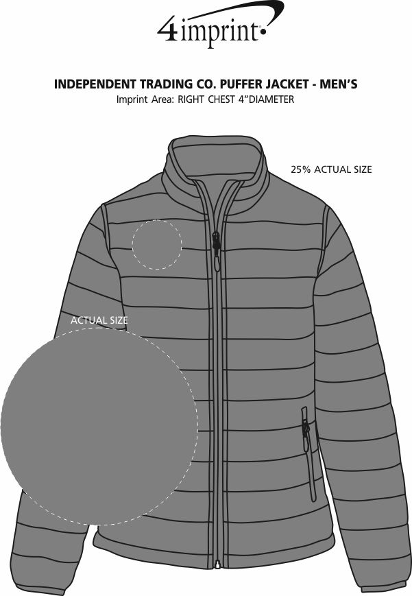 Imprint Area of Independent Trading Co. Puffer Jacket - Men's