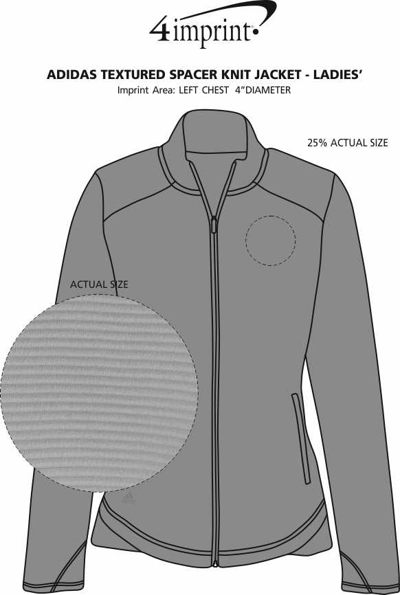 Imprint Area of adidas Textured Spacer Knit Jacket - Ladies'