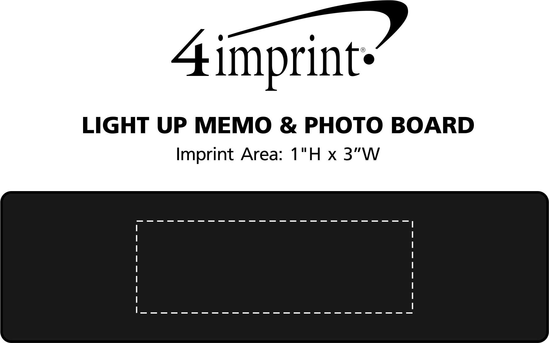 Imprint Area of Light-Up Memo & Photo Board