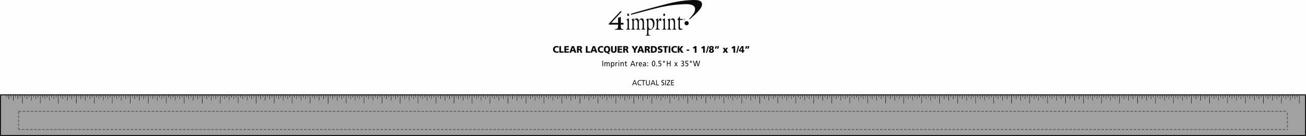 Imprint Area of Clear Lacquer Yardstick - 1-1/8" x 1/4"