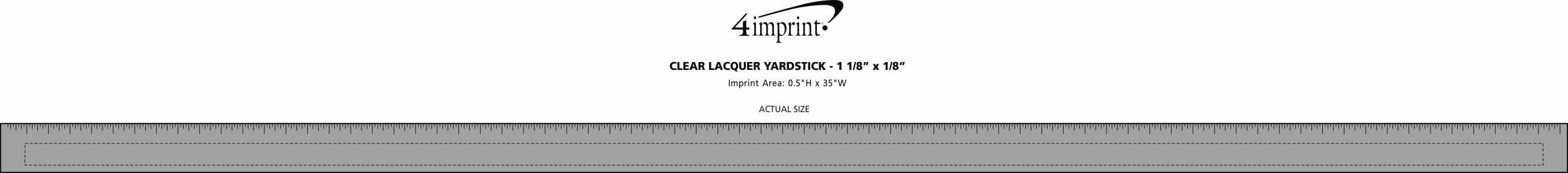 Imprint Area of Clear Lacquer Yardstick - 1-1/8" x 1/8"