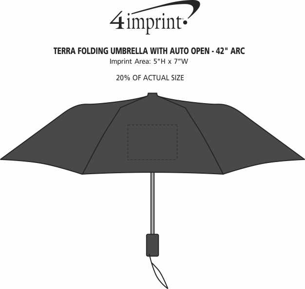 Imprint Area of Terra Folding Umbrella with Auto Open - 42" Arc