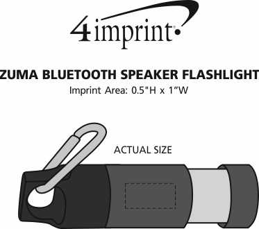 Imprint Area of Zuma Bluetooth Speaker Flashlight