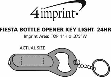 Imprint Area of Fiesta Bottle Opener Key Light - 24 hr