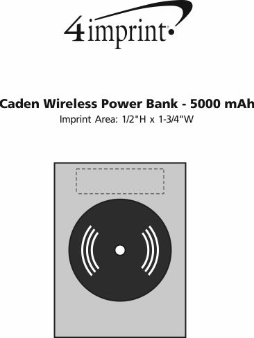 Imprint Area of Caden Wireless Power Bank - 5000 mAh