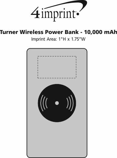 Imprint Area of Turner Wireless Power Bank - 10,000 mAh