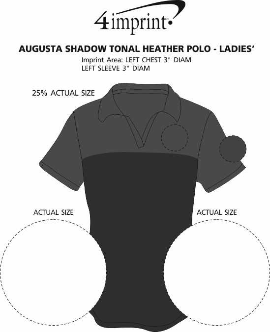 Imprint Area of Augusta Shadow Tonal Heather Polo - Ladies'