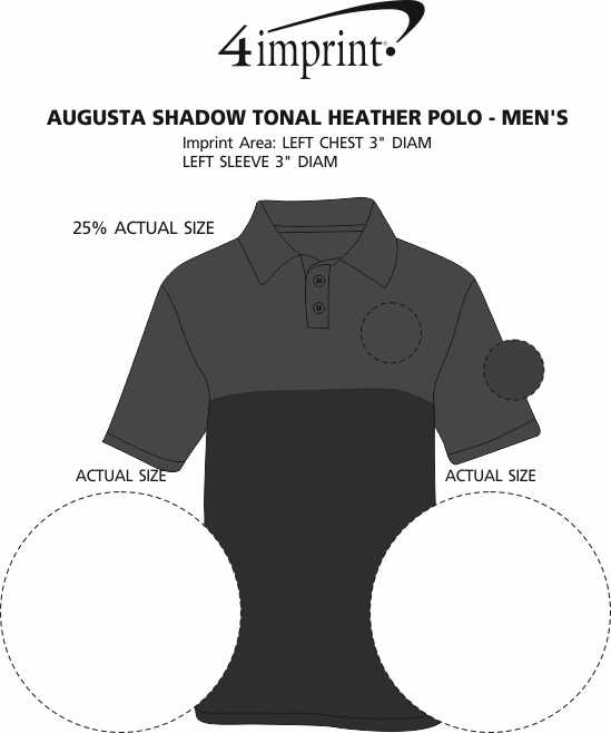 Imprint Area of Augusta Shadow Tonal Heather Polo - Men's
