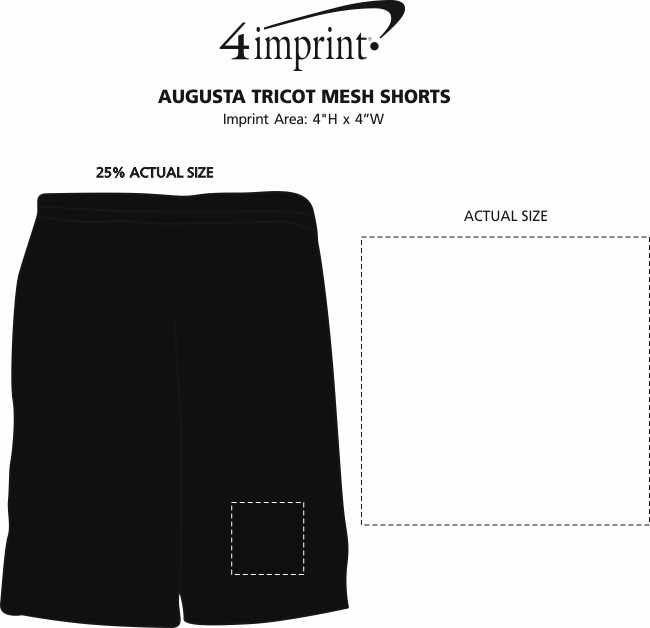 Imprint Area of Augusta Tricot Mesh Shorts