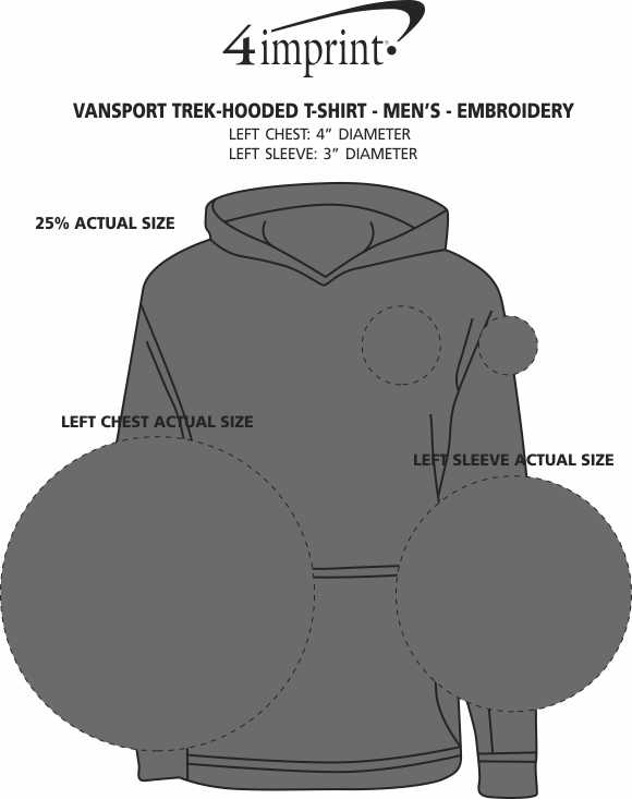 Imprint Area of Vansport Trek Hooded T-Shirt - Men's