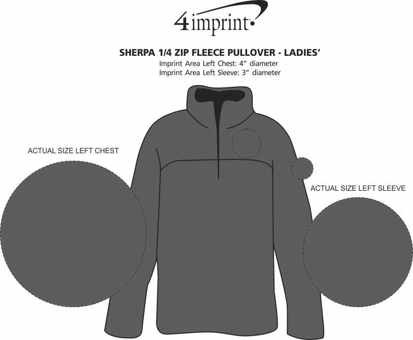 Imprint Area of Sherpa 1/4-Zip Fleece Pullover - Ladies'