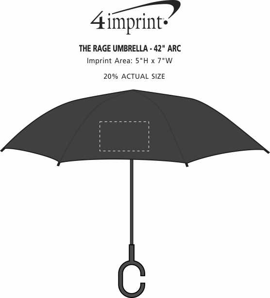 Imprint Area of The Rage Umbrella - 42" Arc