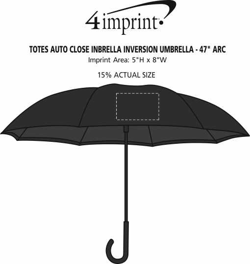 Imprint Area of totes Auto Close Inbrella Inversion Umbrella - 47" Arc