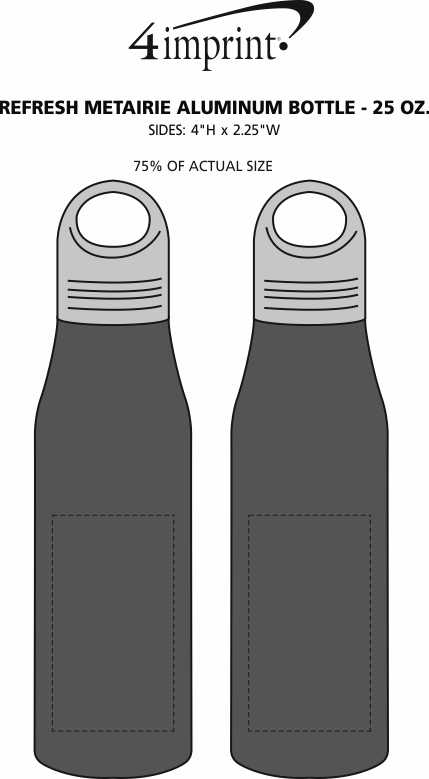 Imprint Area of Refresh Metairie Aluminum Bottle - 25 oz.