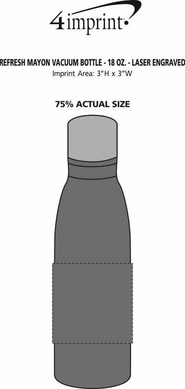 Imprint Area of Refresh Mayon Vacuum Bottle - 18 oz. - Laser Engraved