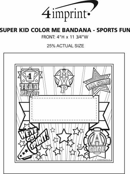 Imprint Area of Super Kid Color Me Bandana - Sports Fun
