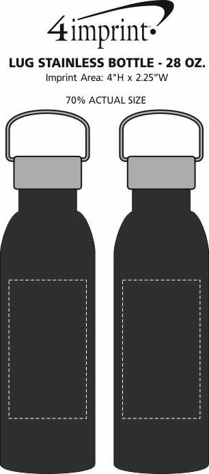Imprint Area of Lug Stainless Bottle - 28 oz.